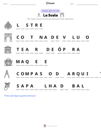 Prévia da folha de atividades imprimível La Scala