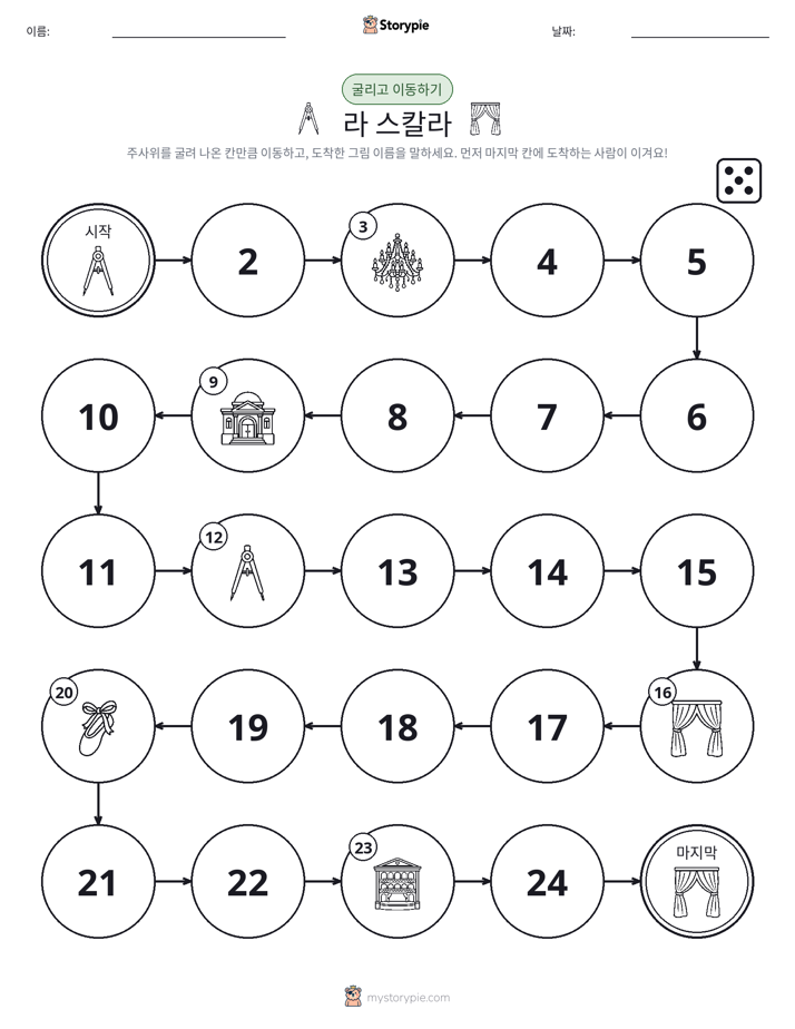 주사위 굴리고 이동하기 게임