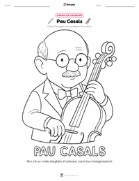 Pagina da colorare di Pau Casals per bambini