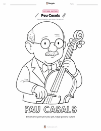 Pau Casals çocuklar için boyama sayfası