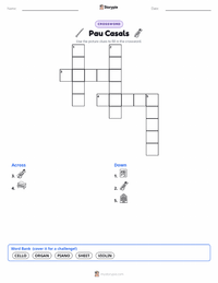 Pau Casals printable worksheet preview
