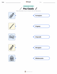 Drukowalny arkusz ćwiczeń Pau Casals dla dzieci
