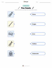 Folha de atividades imprimível Pau Casals para crianças