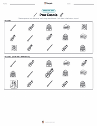 Pau Casals printable worksheet preview