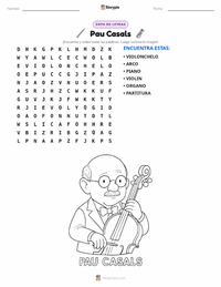 Vista previa de la hoja de trabajo imprimible de Pau Casals