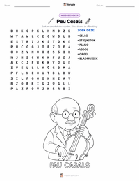 Pau Casals afdrukbare werkblad voorbeeld