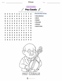 Prévia da folha de atividades imprimível Pau Casals