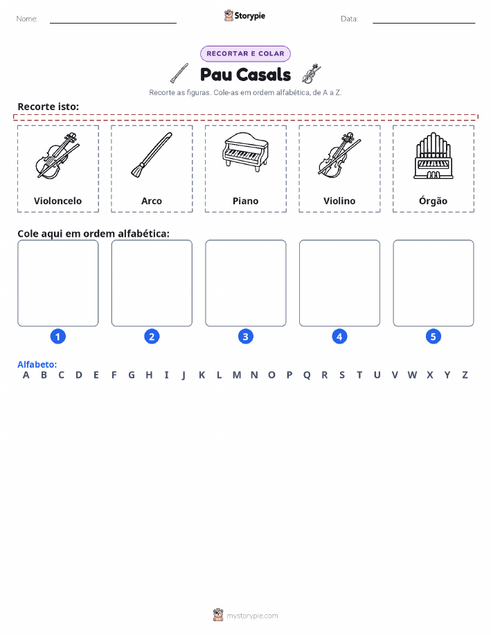 Recortar & Colar Alfabeto