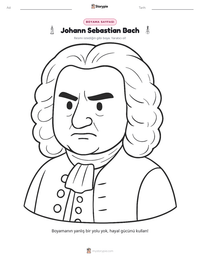 Johann Sebastian Bach yazdırılabilir çalışma sayfası önizlemesi