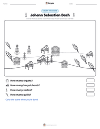 Johann Sebastian Bach printable worksheet preview