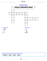 Johann Sebastian Bach druckbare Arbeitsblatt Vorschau