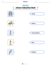 Vista previa de la hoja de trabajo imprimible de Johann Sebastian Bach