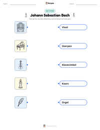 Johann Sebastian Bach afdrukbare werkblad voorbeeld