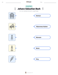 Johann Sebastian Bach yazdırılabilir çalışma sayfası önizlemesi