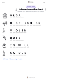 Johann Sebastian Bach printable worksheet preview