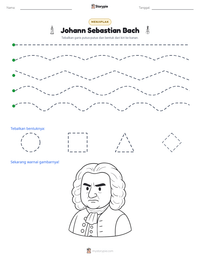 Prabaca lembar kerja cetak Johann Sebastian Bach