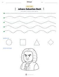 Johann Sebastian Bach yazdırılabilir çalışma sayfası önizlemesi