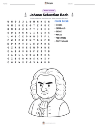Johann Sebastian Bach druckbare Arbeitsblatt Vorschau