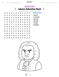 Aperçu de la feuille de travail imprimable Johann Sebastian Bach
