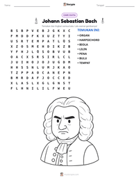 Prabaca lembar kerja cetak Johann Sebastian Bach
