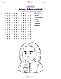 Johann Sebastian Bach afdrukbare werkblad voorbeeld