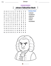 Podgląd drukowalnego arkusza ćwiczeń Johann Sebastian Bach