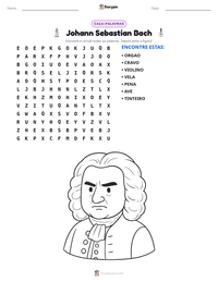 Prévia da folha de atividades imprimível Johann Sebastian Bach