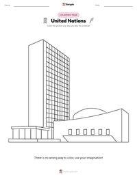 United Nations coloring page for kids