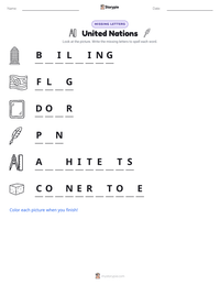 United Nations printable worksheet preview