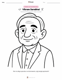 Strona do kolorowania Vikram Sarabhai dla dzieci