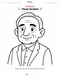 Vikram Sarabhai çocuklar için boyama sayfası
