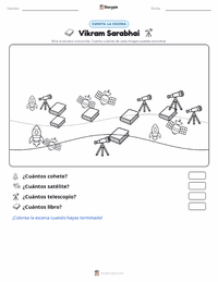 Vista previa de la hoja de trabajo imprimible de Vikram Sarabhai