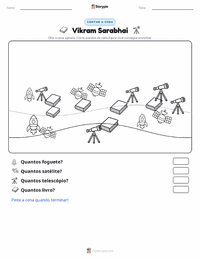 Prévia da folha de atividades imprimível Vikram Sarabhai