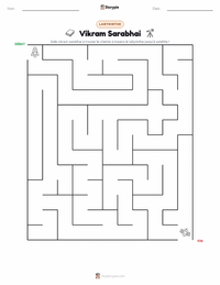 Aperçu de la feuille de travail imprimable Vikram Sarabhai