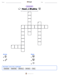 Homi J. Bhabha printable worksheet preview