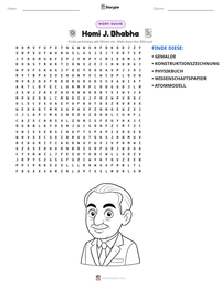 Homi J. Bhabha druckbare Arbeitsblatt Vorschau