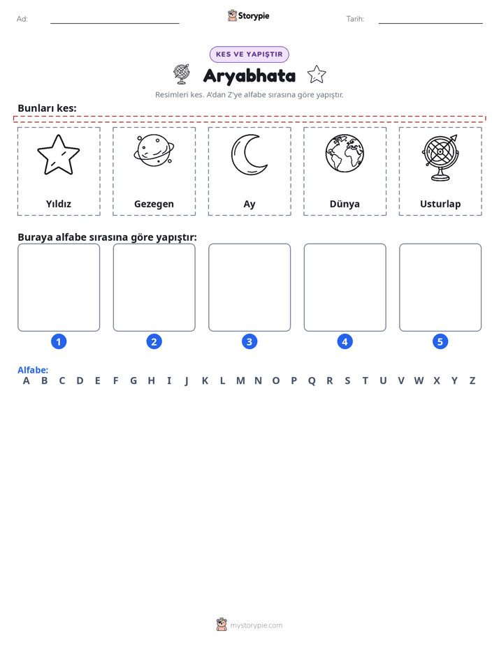 Kes & Yapıştır Alfabe