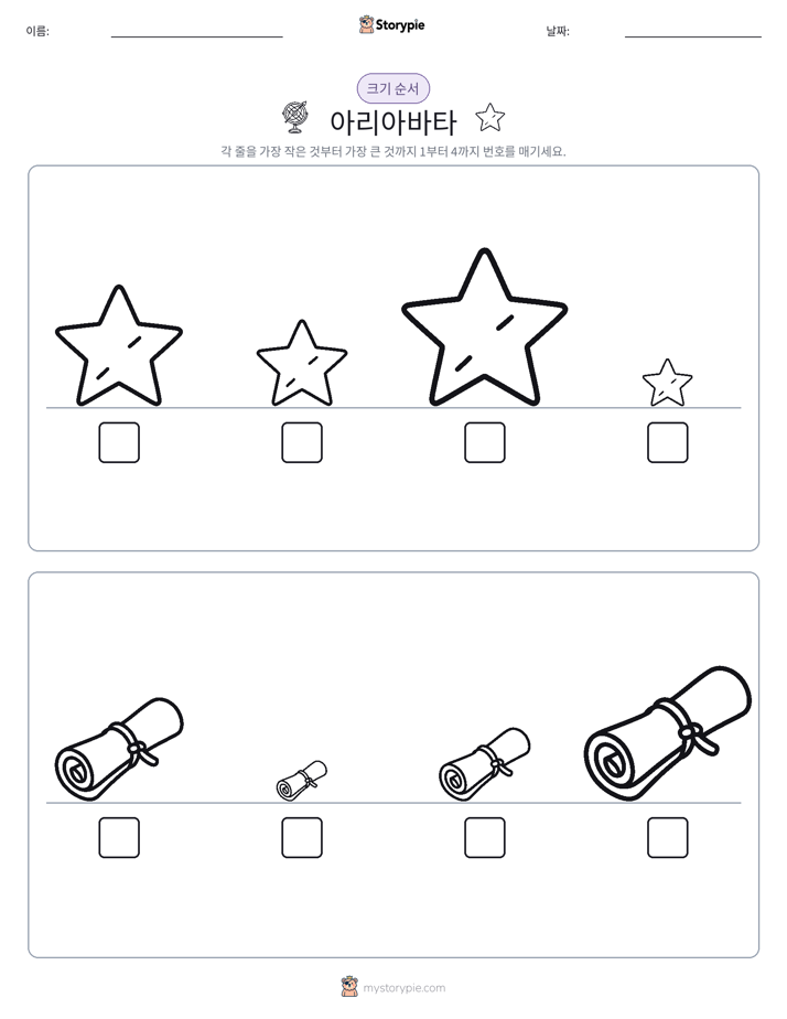 크기 순서