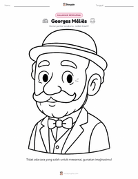 Halaman mewarnai Georges Méliès untuk anak-anak