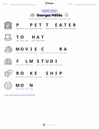 Georges Méliès printable worksheet preview
