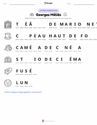 Aperçu de la feuille de travail imprimable Georges Méliès