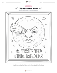Die Reise zum Mond druckbare Arbeitsblatt Vorschau
