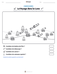 Aperçu de la feuille de travail imprimable Le Voyage dans la Lune