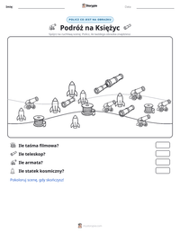 Podgląd drukowalnego arkusza ćwiczeń Podróż na Księżyc