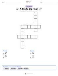 A Trip to the Moon printable worksheet preview