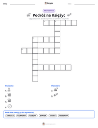 Podgląd drukowalnego arkusza ćwiczeń Podróż na Księżyc