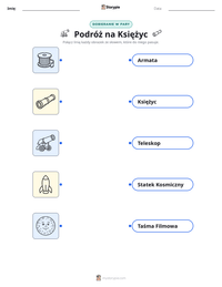 Podgląd drukowalnego arkusza ćwiczeń Podróż na Księżyc