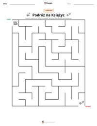Podgląd drukowalnego arkusza ćwiczeń Podróż na Księżyc