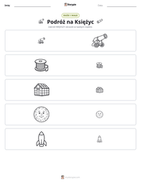 Podgląd drukowalnego arkusza ćwiczeń Podróż na Księżyc