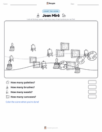 Joan Miró printable worksheet preview